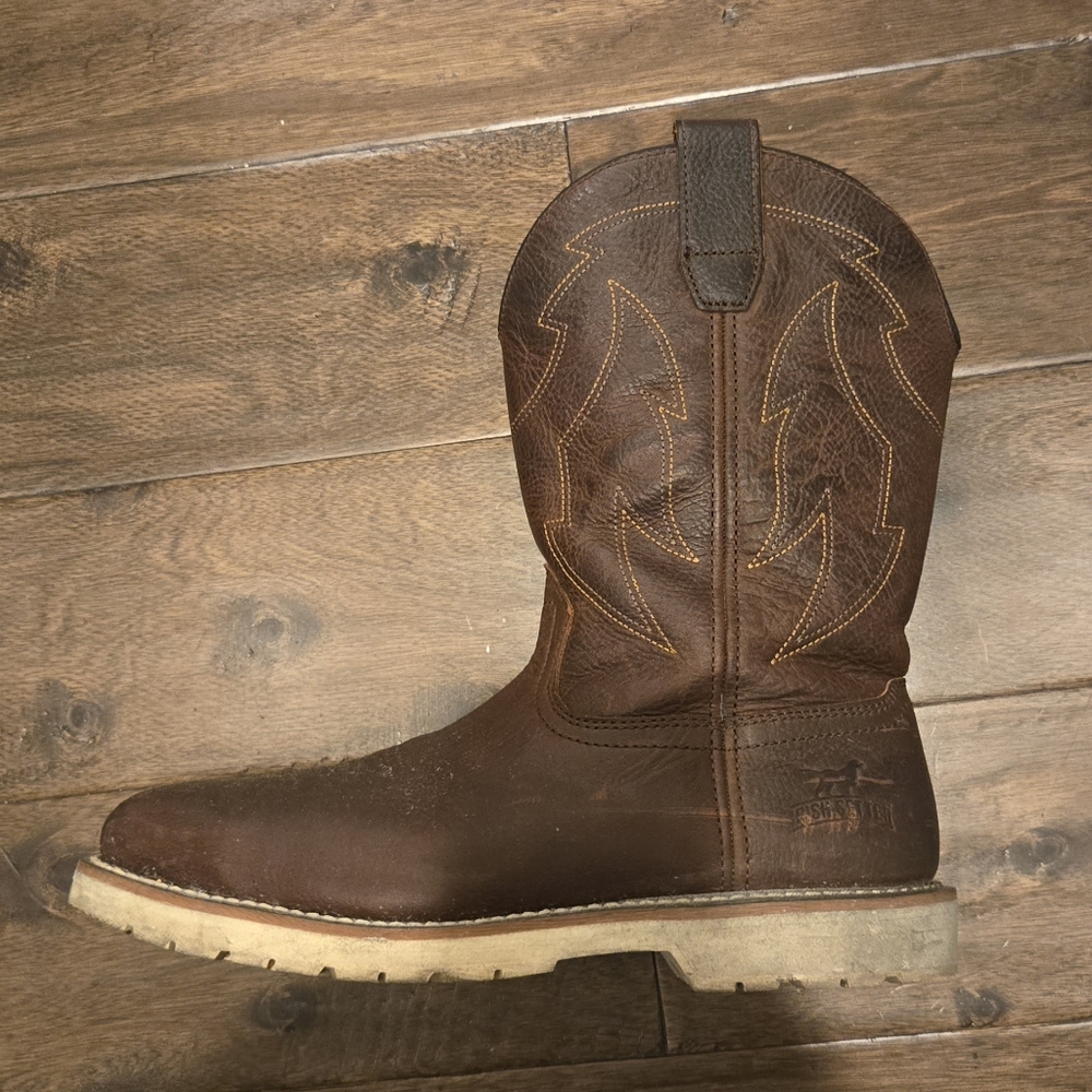 Irish Setter Brown Leather Western Work Boots - Picture 6 of 7